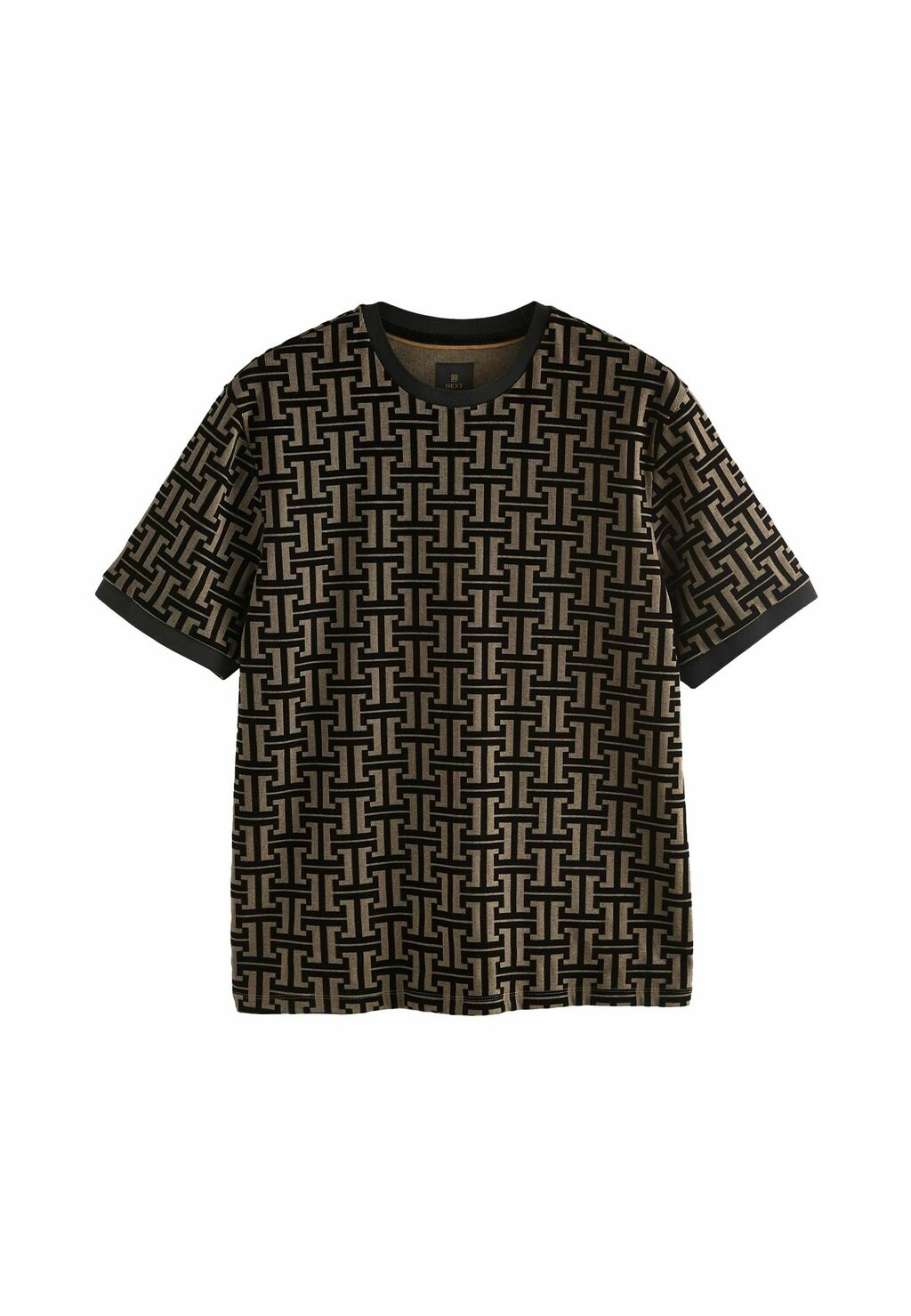

Футболка с принтом GEO PATTERN TEXTURE REGULAR FIT Next, черный