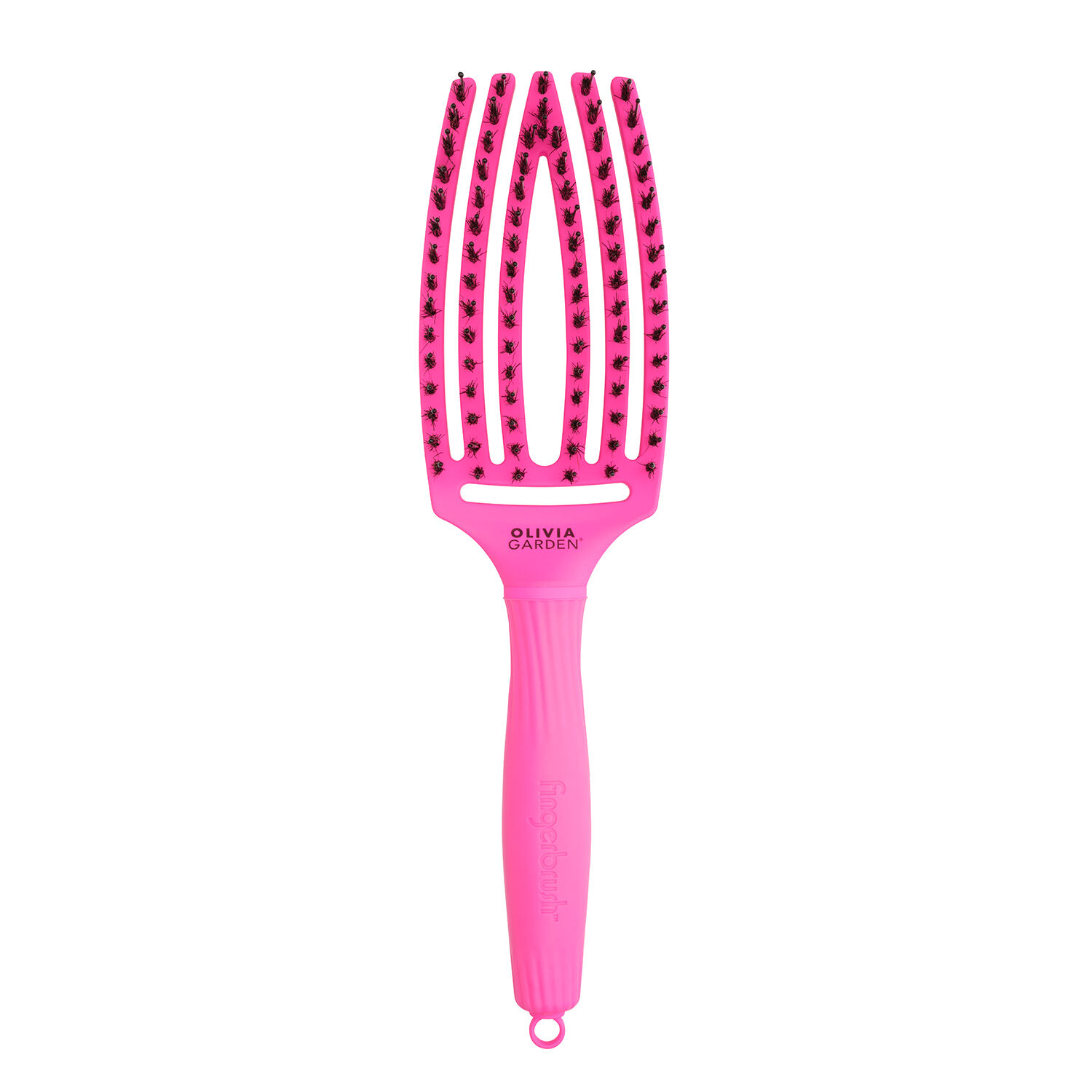 Неоново-розовая расческа Olivia Garden Fingerbrush, 1 шт.