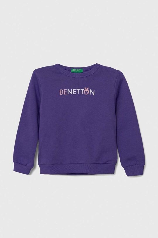 

Детская хлопковая толстовка United Colors of Benetton, фиолетовый
