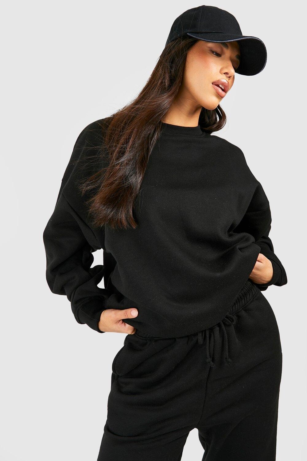 

Высокий свитшот оверсайз Boohoo, черный