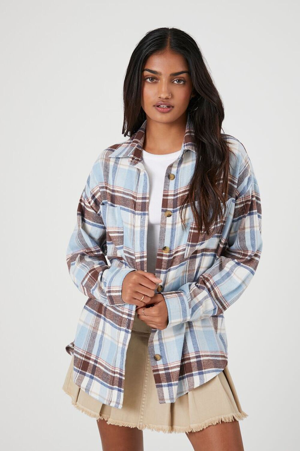 

Клетчатая фланелевая рубашка Forever 21, синий