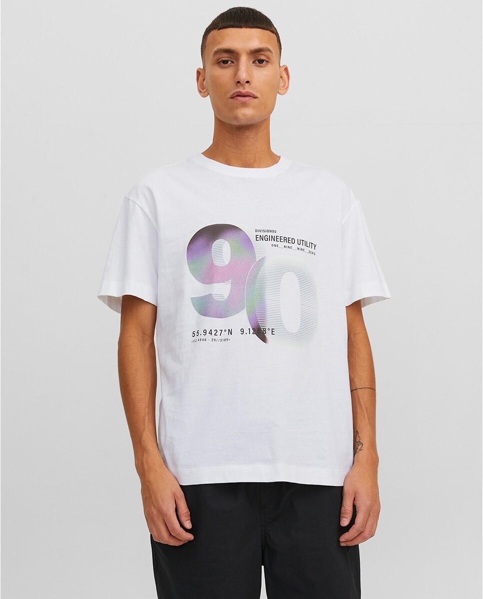

Мужская футболка с коротким рукавом с принтом Jack & Jones, белый