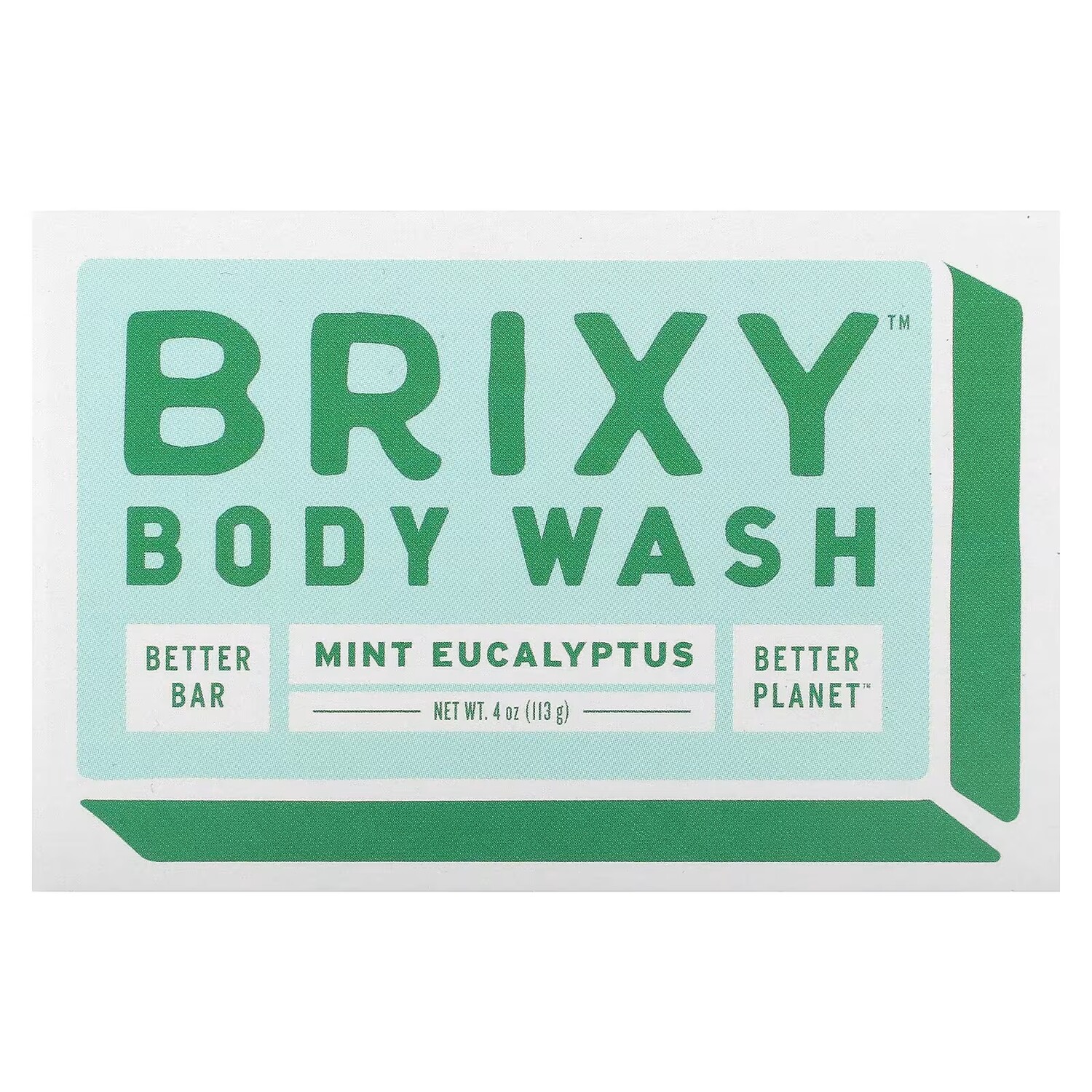 Батончик Brixy Body Wash Bar с мятой и эвкалиптом кондиционер brixy с мятой и эвкалиптом 1 батончик 4 унции 113 г