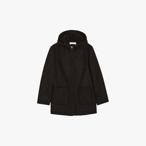 

Пальто Gliss из смесовой шерсти с капюшоном Claudie Pierlot, цвет noir / gris
