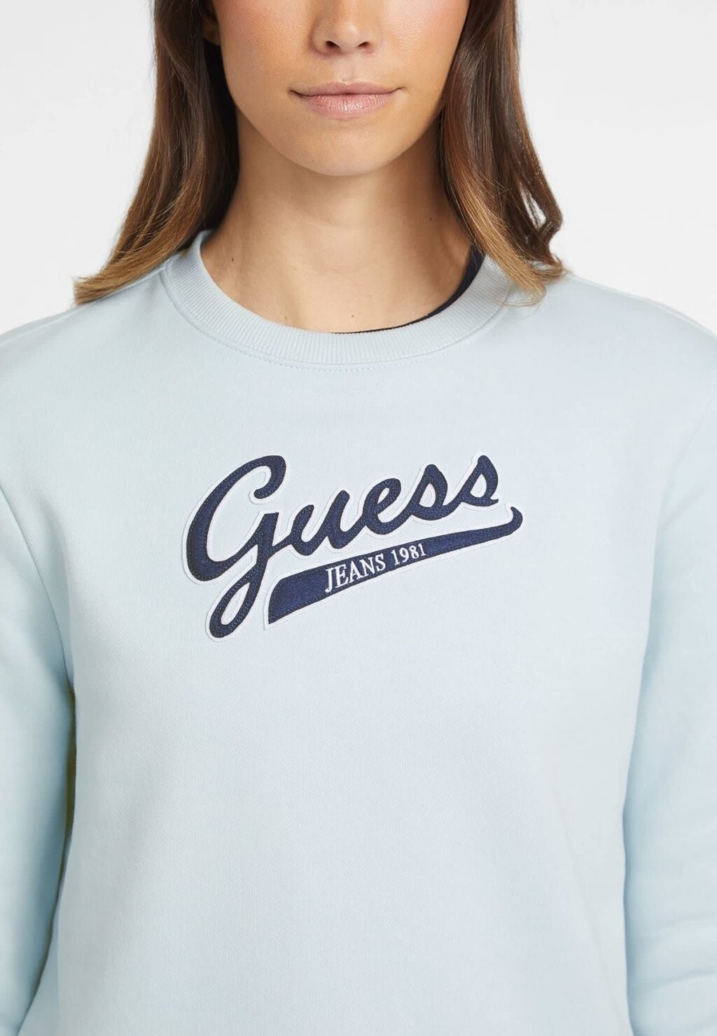 

Толстовка с капюшоном SCRIPT Guess Jeans, светло-голубой