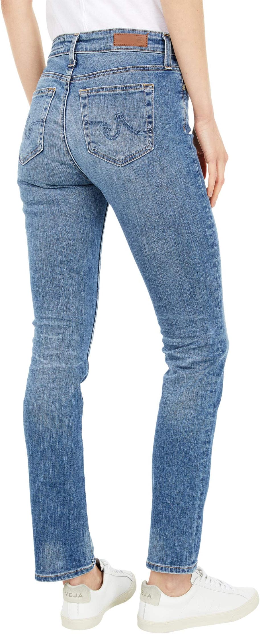 цена Джинсы Mari High-Rise Slim Straight in 15 Years Shoreline AG Jeans, цвет 15 Years Shoreline