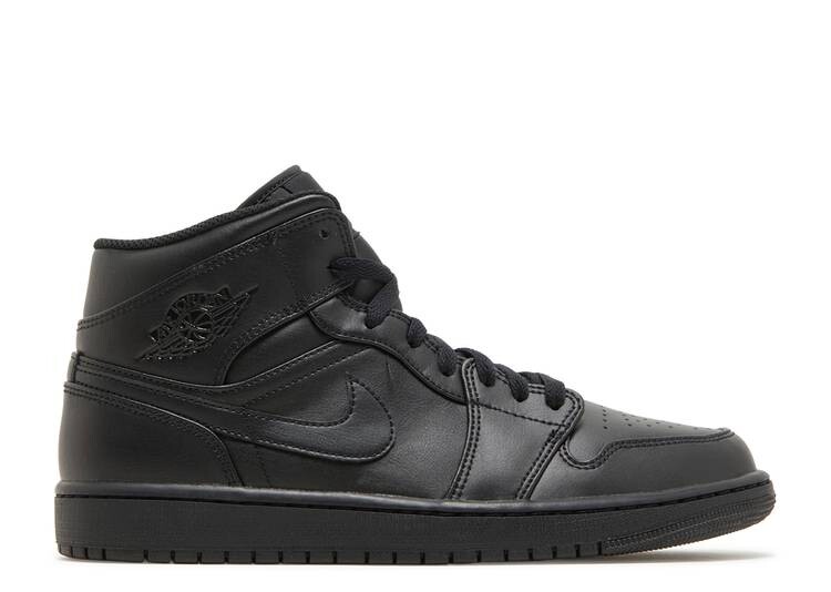 

Кроссовки AIR JORDAN 1 MID 'TRIPLE BLACK' 2022, черный