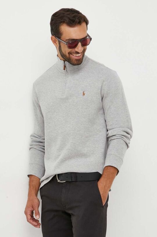 

Хлопковая толстовка Polo Ralph Lauren, серый