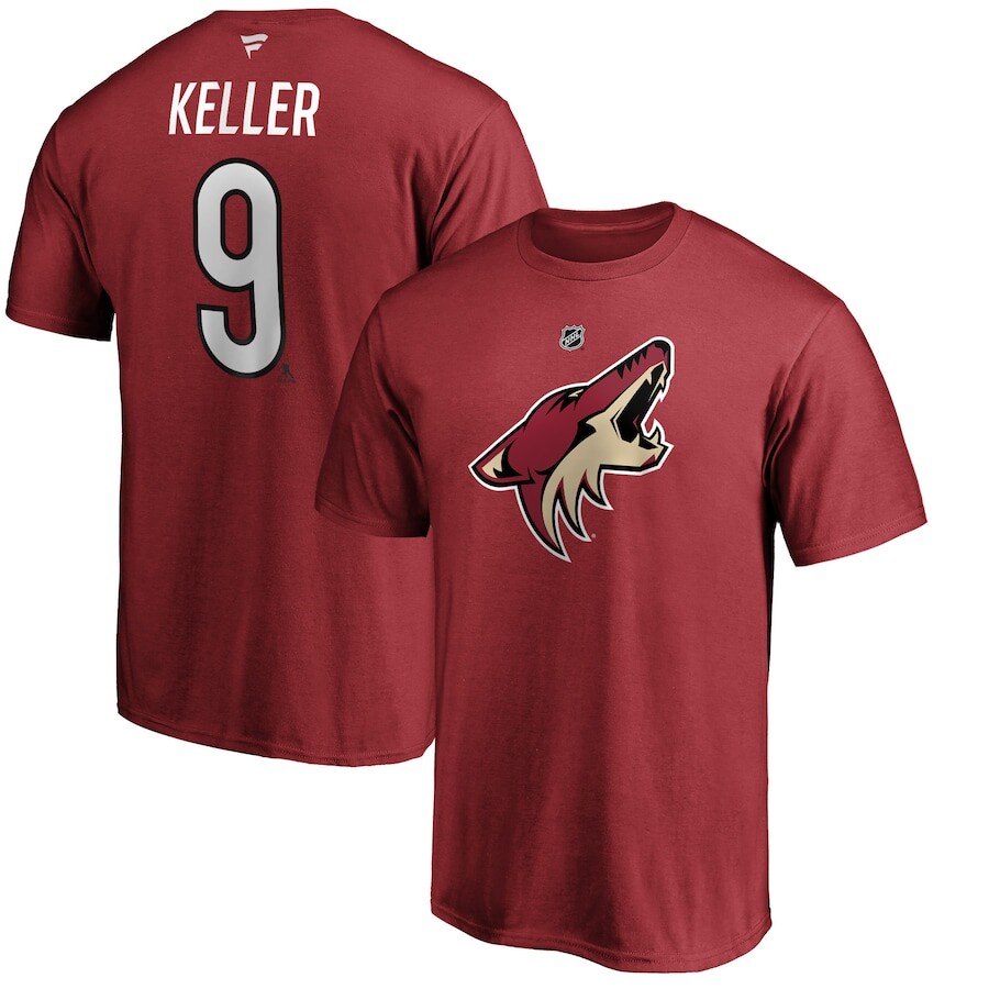 

Футболка с именем и номером Fanatics Branded Arizona Coyotes, гранатовый