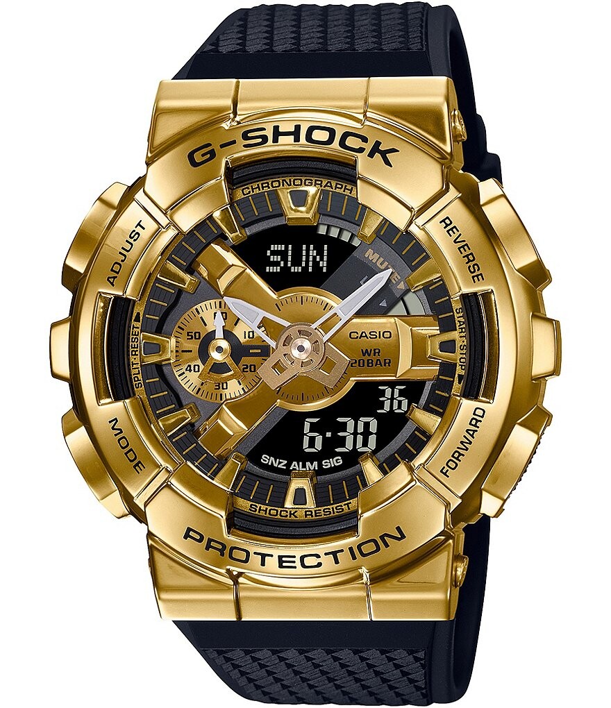 

Металлические противоударные часы G-Shock Ana Digi Gold, черный
