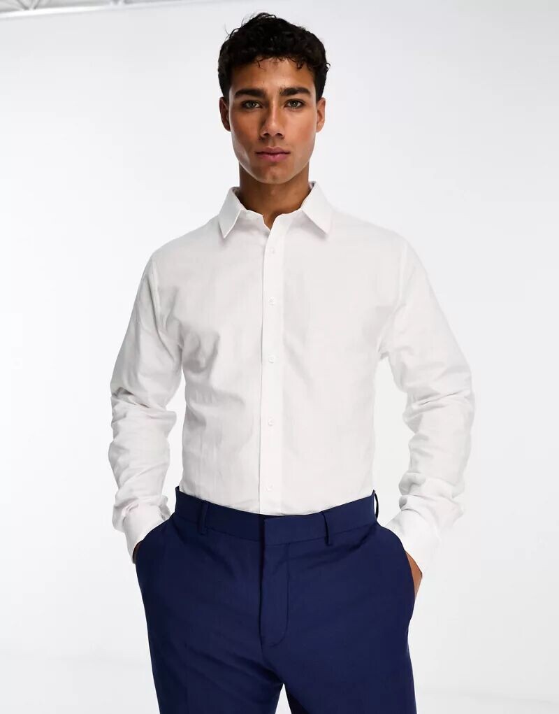

Белая элегантная оксфордская рубашка с длинными рукавами Ben Sherman