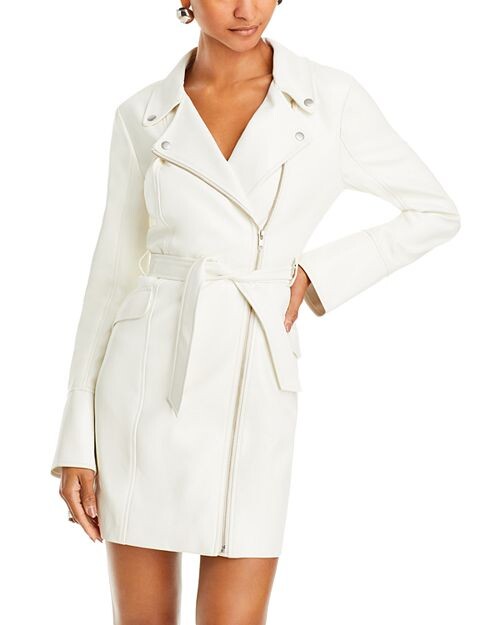 

Мини-платье Evie из искусственной кожи с запахом Cinq à Sept, цвет Ivory/Cream