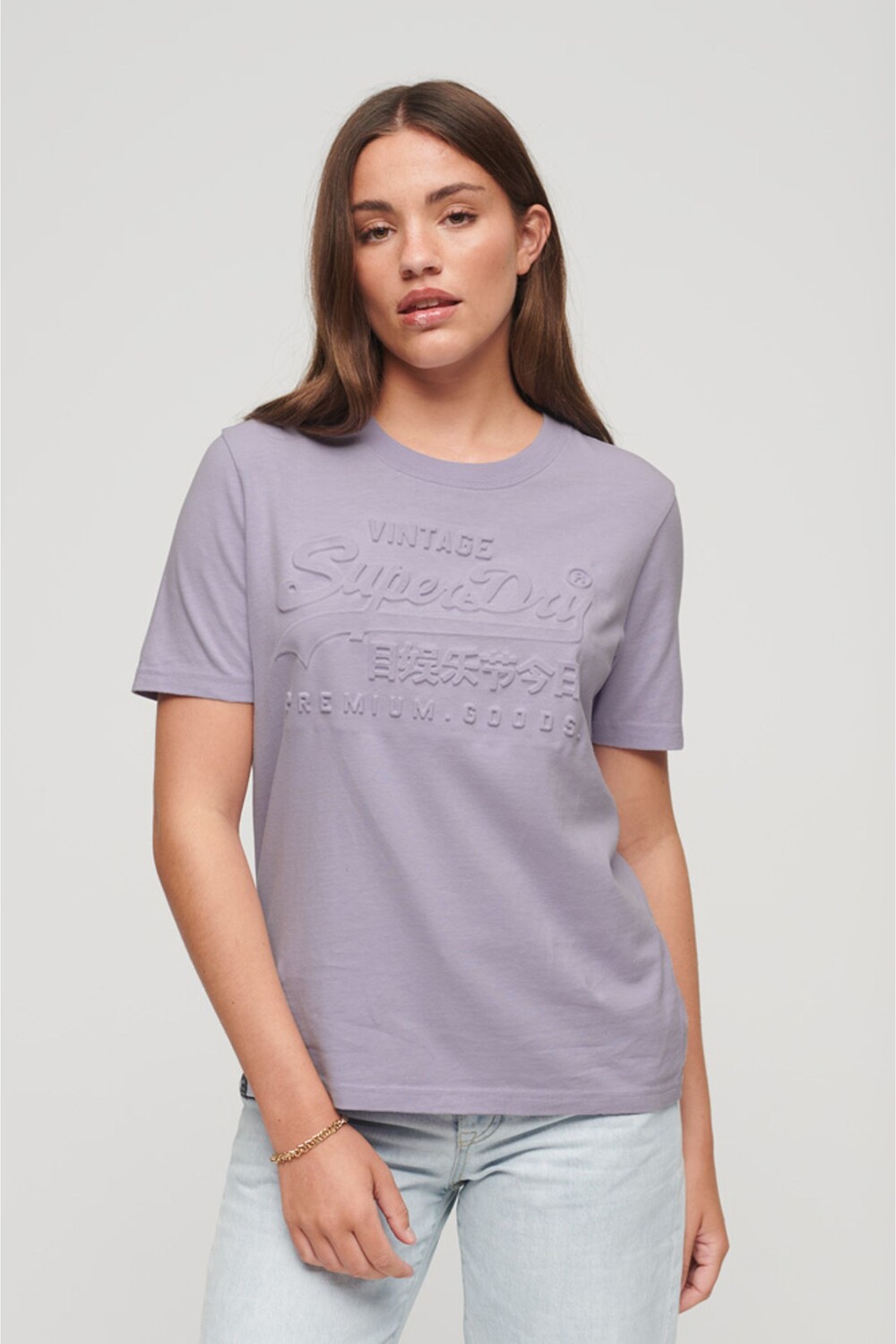 

Футболка с тисненым винтажным логотипом Superdry, фиолетовый
