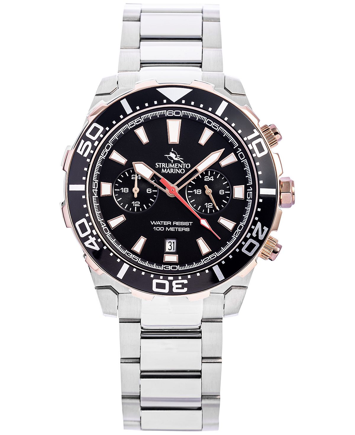 цена Мужские часы Skipper с браслетом из нержавеющей стали с двумя часовыми поясами, 44 мм Strumento Marino