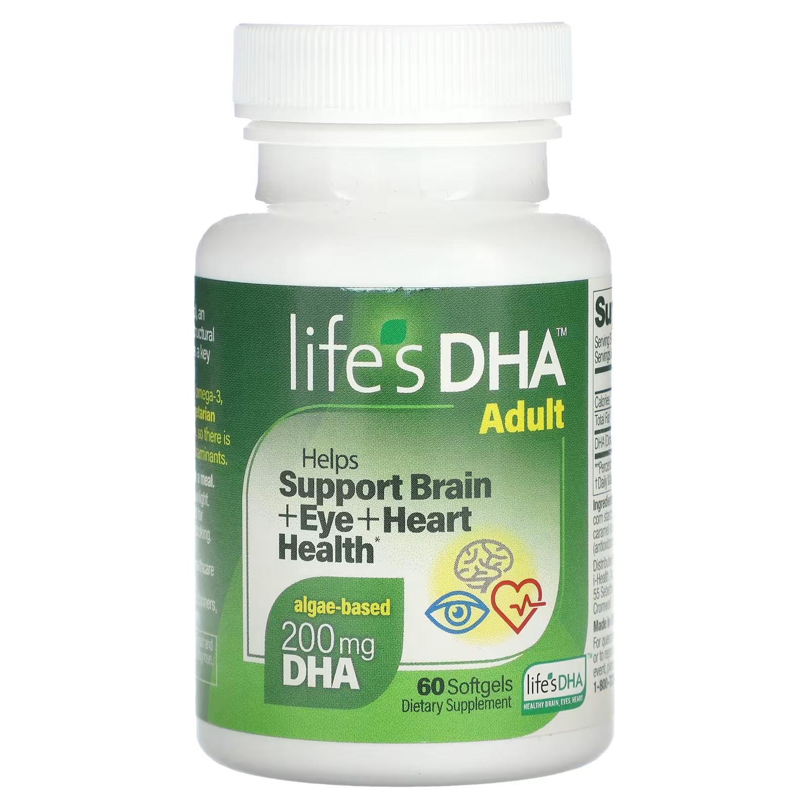 цена Пищевая добавка Life's DHA для здоровья мозга, глаз и сердца для взрослых, 60 мягких таблеток