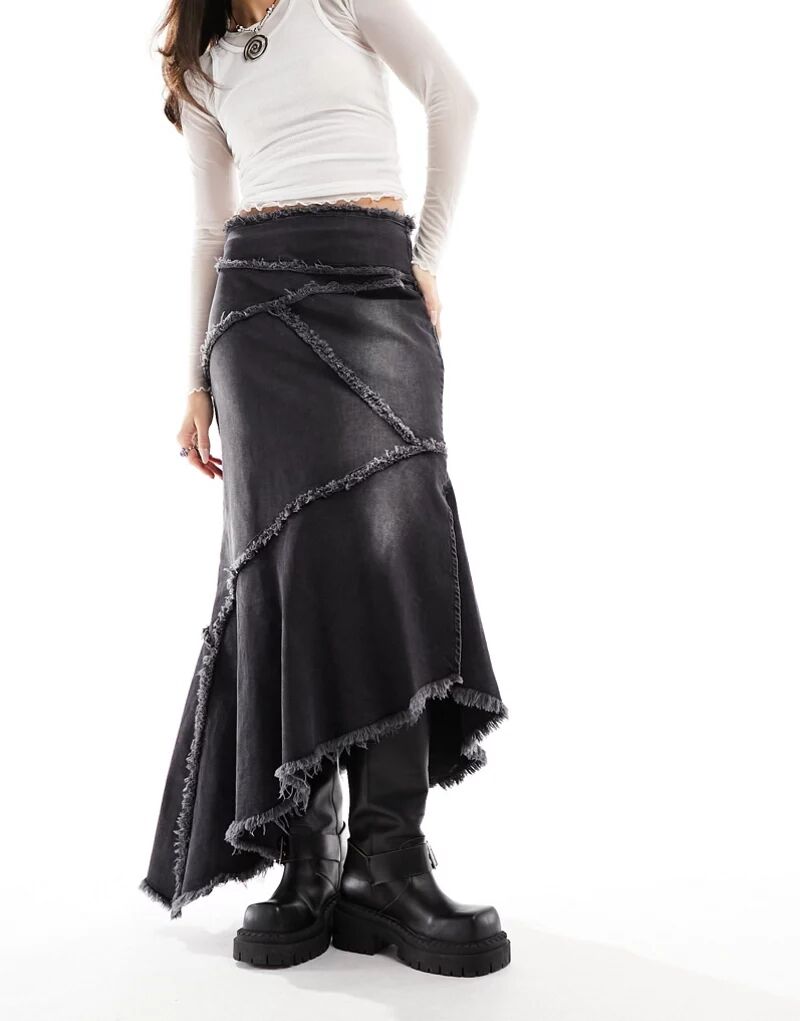 COLLUSION – Джинсовая юбка макси с открытым декоративным швом