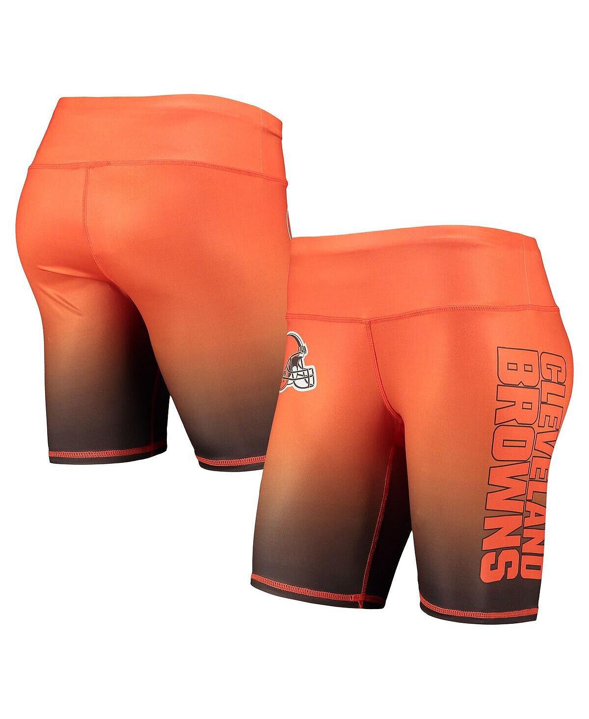 

Женские оранжевые байкерские шорты с градиентом Cleveland Browns FOCO