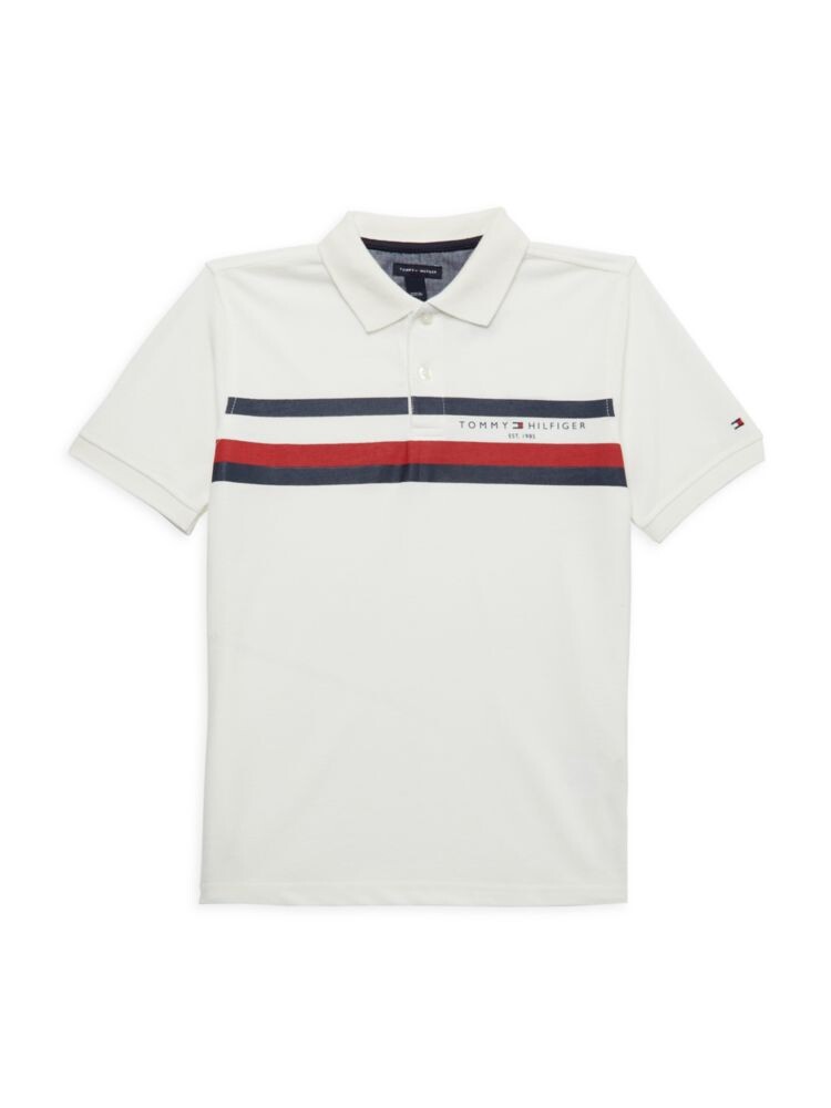 

Рубашка-поло с логотипом для мальчиков Tommy Hilfiger, цвет Snow White