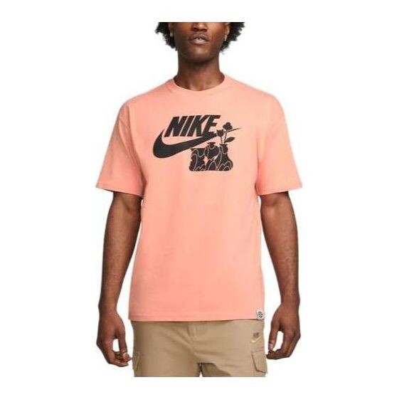 

Рубашка Nike Sportswear Short Sleeve Swoosh Holographic T-shirt 'Light Madder Root', цвет light madder root/white