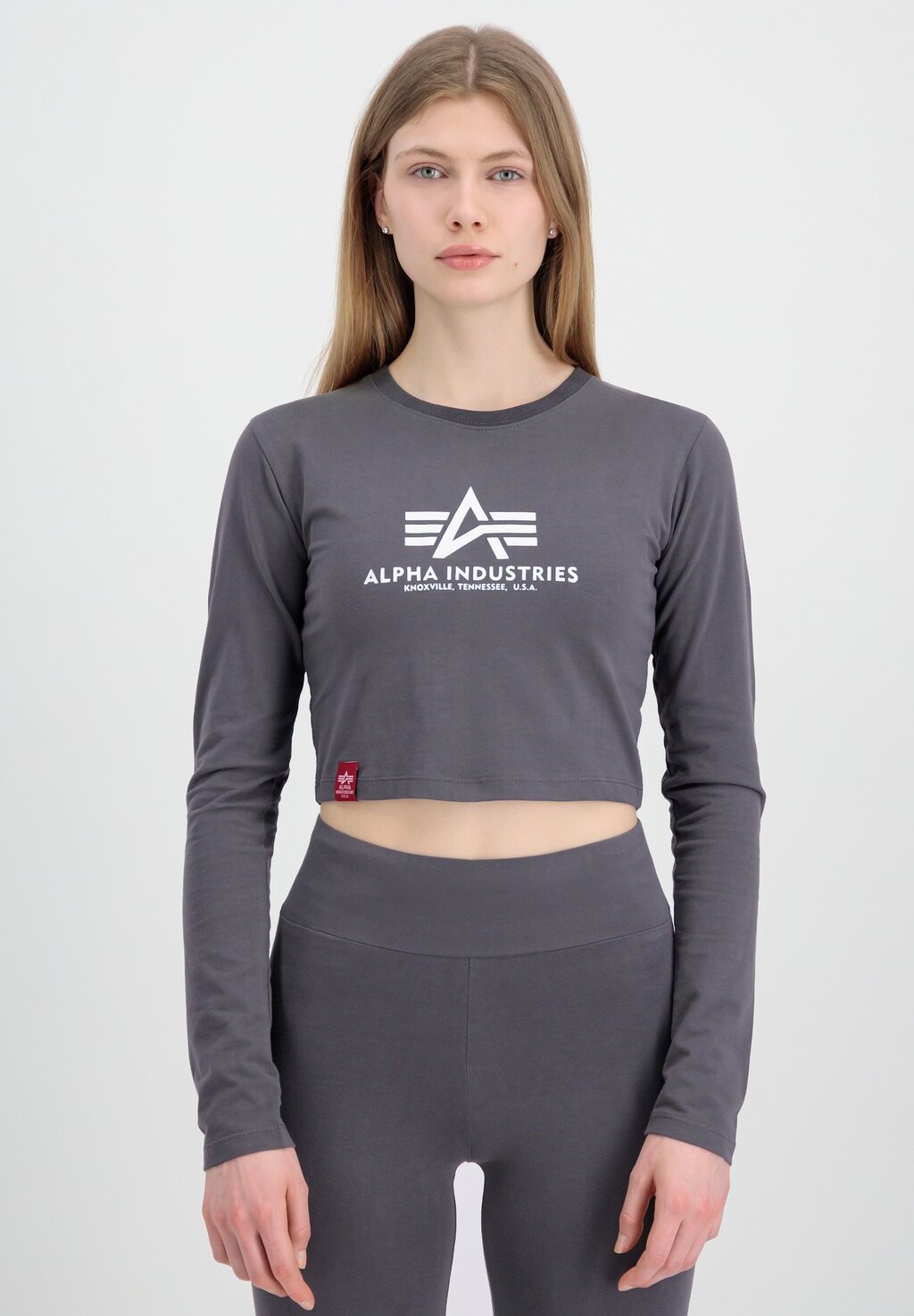 

Топ с длинными рукавами CROPPED Alpha Industries, серый