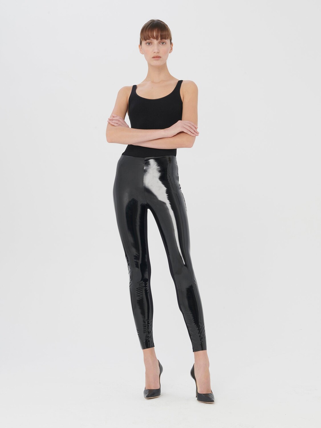 

Латексные леггинсы Wolford, черный