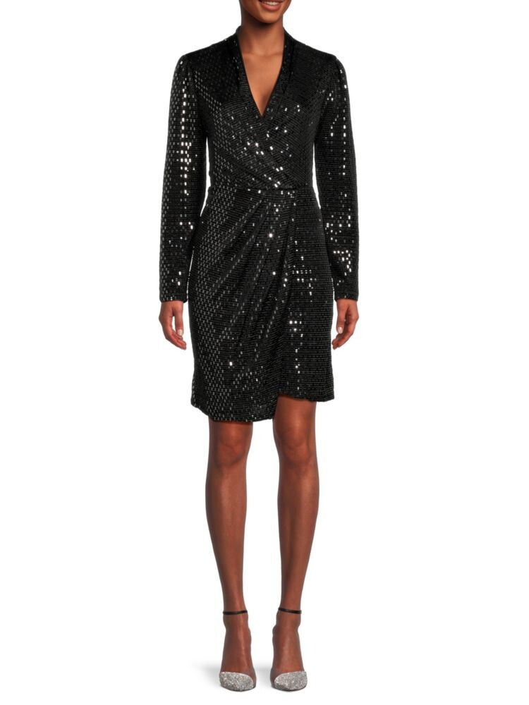 

Мини-платье с декором Surplice Nicole Miller, цвет Very Black