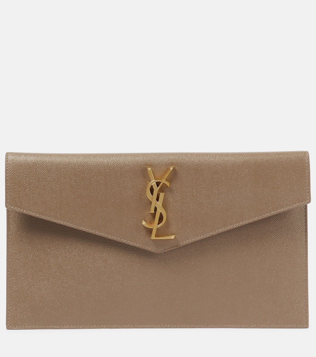 

Кожаный клатч Uptown Saint Laurent, бежевый