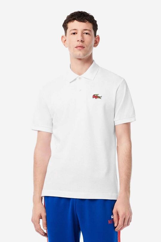 

Хлопковая рубашка-поло для Netflix Lacoste, белый