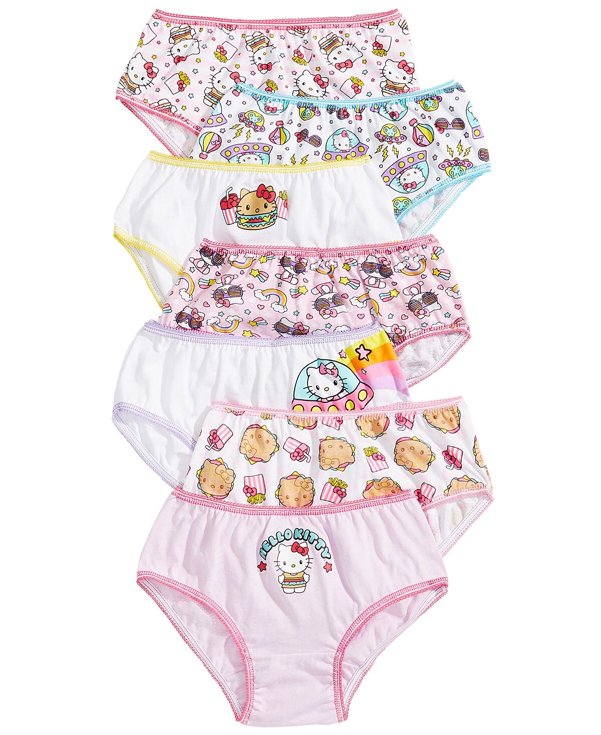 

Hello Kitty, 7 пар хлопкового нижнего белья, для маленьких и больших девочек Disney