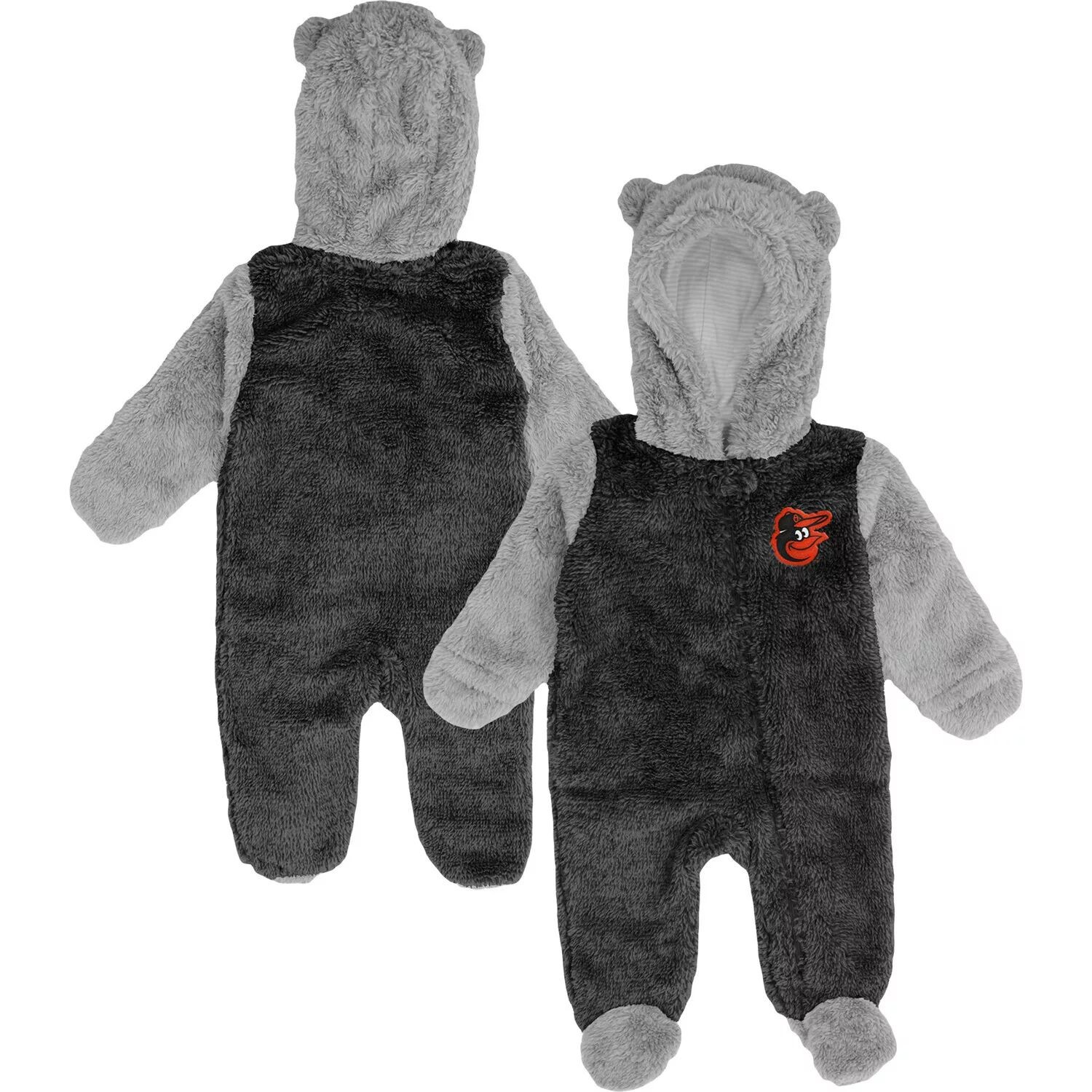 

Черное/серое одеяло для новорожденных и младенцев Baltimore Orioles Game Nap Teddy с флисовой овсянкой и молнией во всю длину Outerstuff