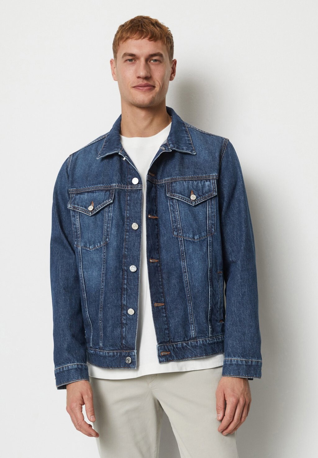 

Джинсовая куртка темно-синего цвета в винтажном стиле Marc O'Polo, цвет dark blue vintage wash