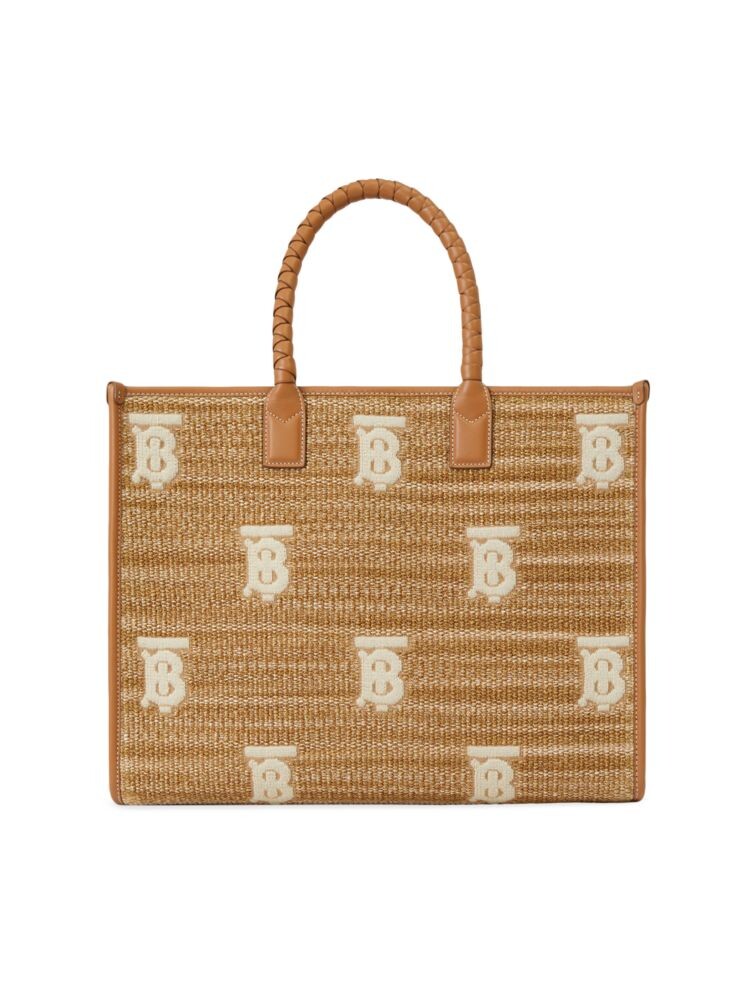 

Сумка-тоут с тканым логотипом Freya Burberry, цвет Natural