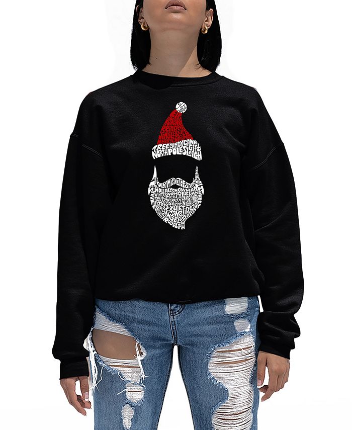 Женский свитшот с круглым вырезом Санта-Клауса Word Art LA Pop Art, черный рождественские сны