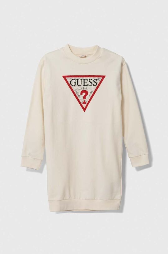 

Детское хлопковое платье Guess, бежевый