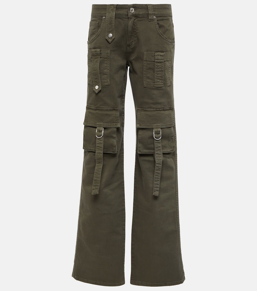 Джинсовые брюки карго с низкой посадкой BLUMARINE, зеленый джинсовые брюки карго с низкой посадкой blumarine черный