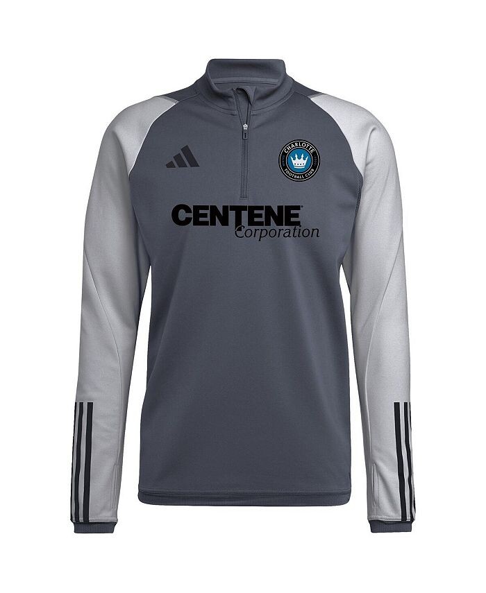 

Мужская серая тренировочная футболка с молнией в четверть Charlotte FC 2023 On-Field AEROREADY adidas, серый