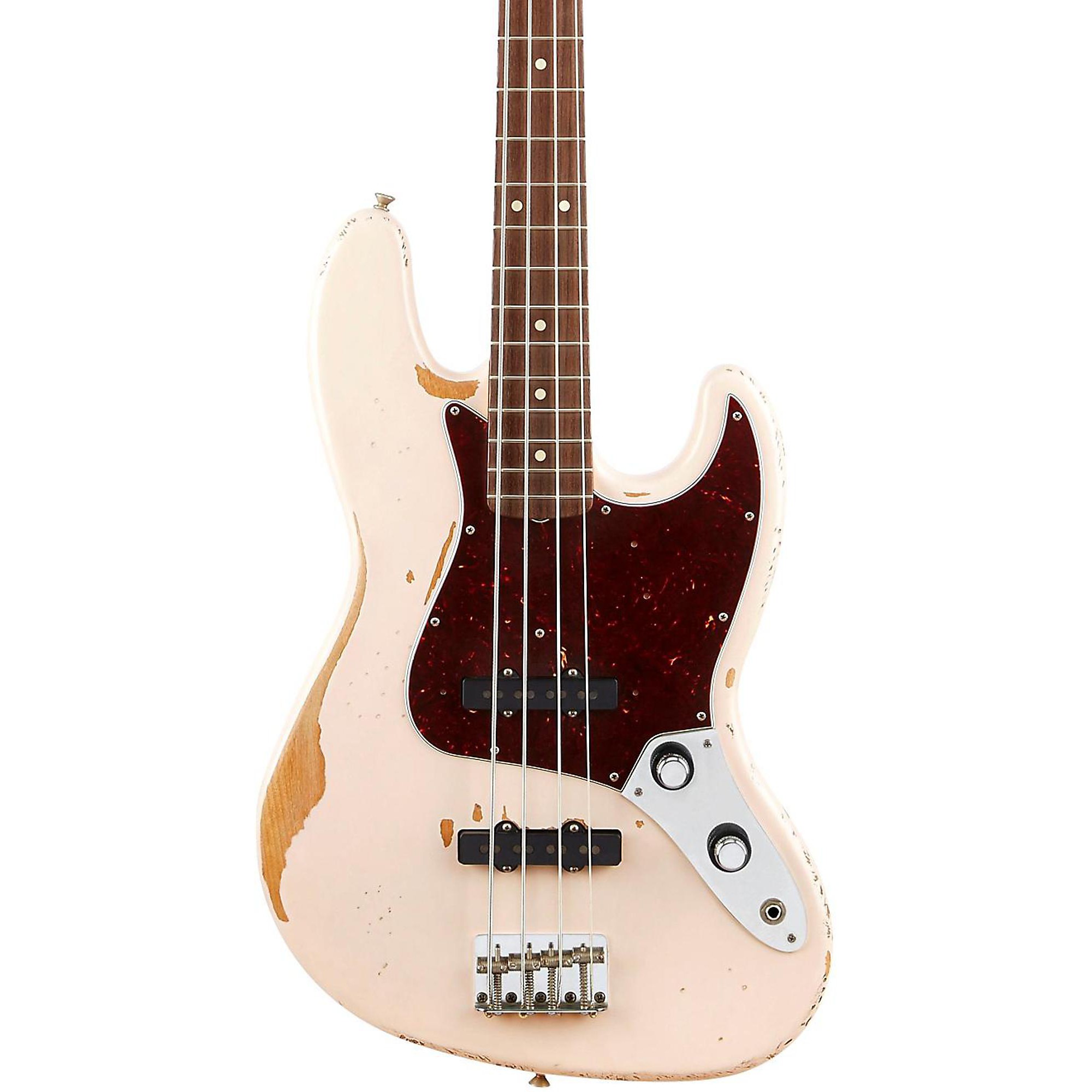 цена Бас-гитара Fender Flea Signature Road Worn Jazz Bass Shell Pink