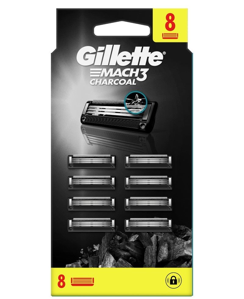 Бритвенные картриджи Gillette Mach3 Charcoal, 8 шт