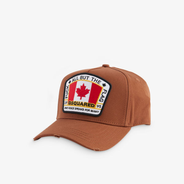 Кепка из хлопкового твила с нашивкой-логотипом Canadian Dsquared2, цвет hazel