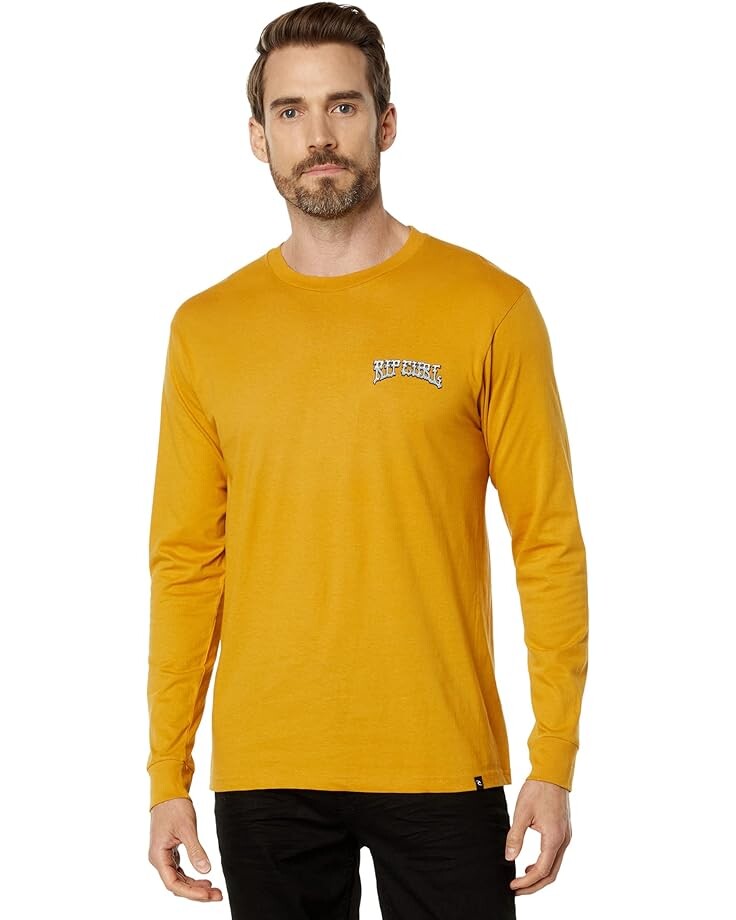 

Футболка с длинным рукавом Rip Curl Shred Till Dead Long Sleeve Tee, цвет Mustard