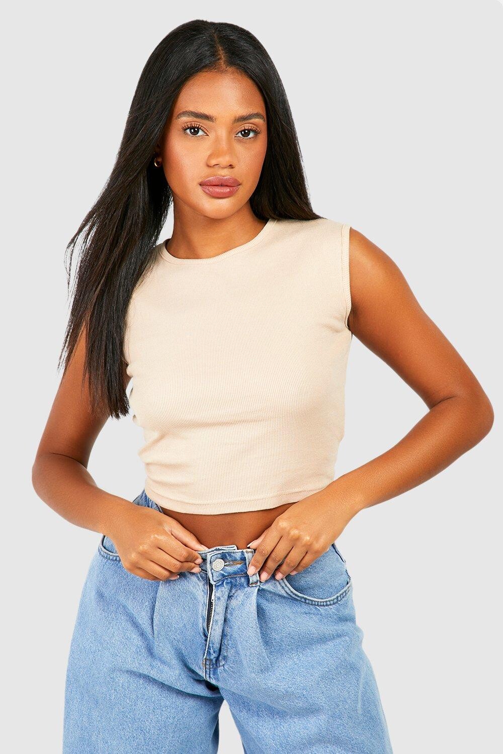 

Жилет с рукавами basic rib Boohoo, серый