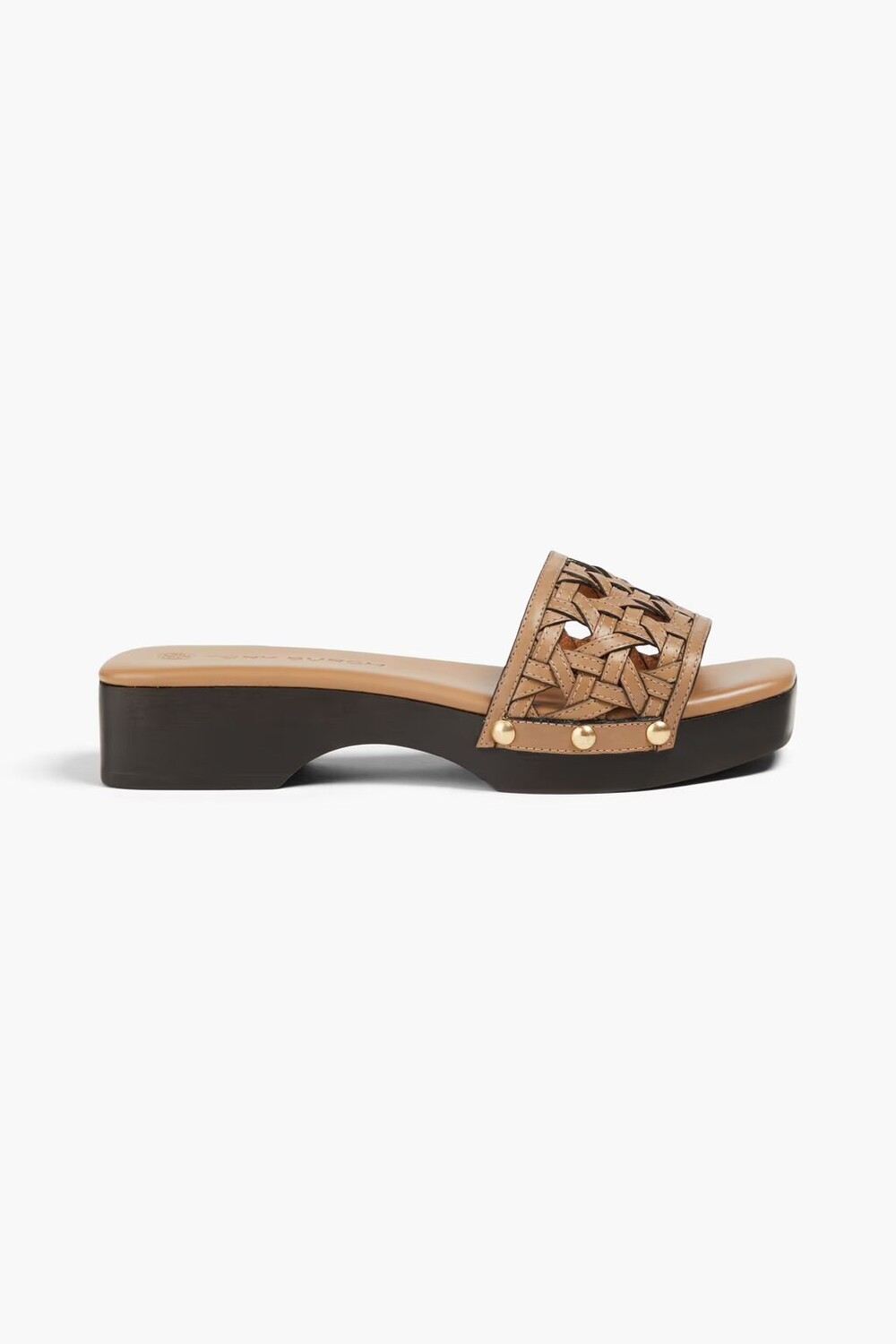 

Плетеные кожаные мюли Tory Burch, светло-коричневый