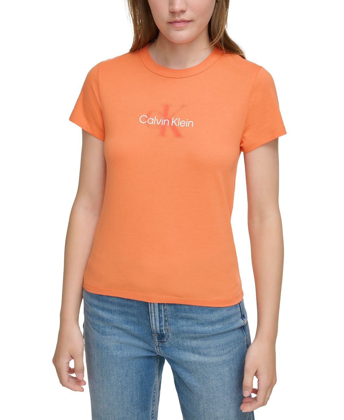 

Женская футболка с размытым логотипом и графическим рисунком Calvin Klein Jeans