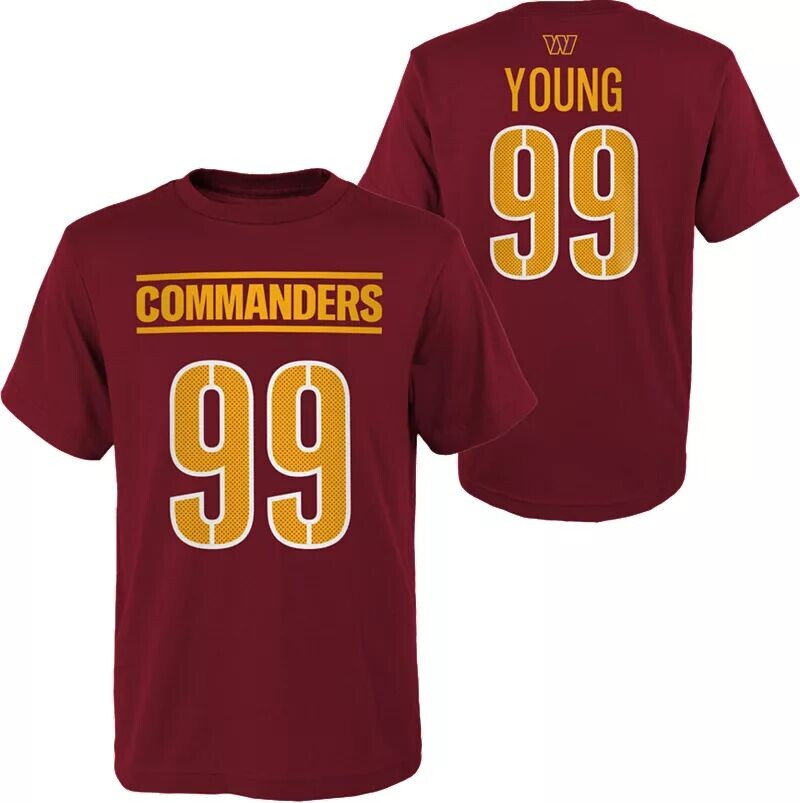 

Nfl Team Apparel Молодежная красная футболка Washington Commanders Chase Young #99