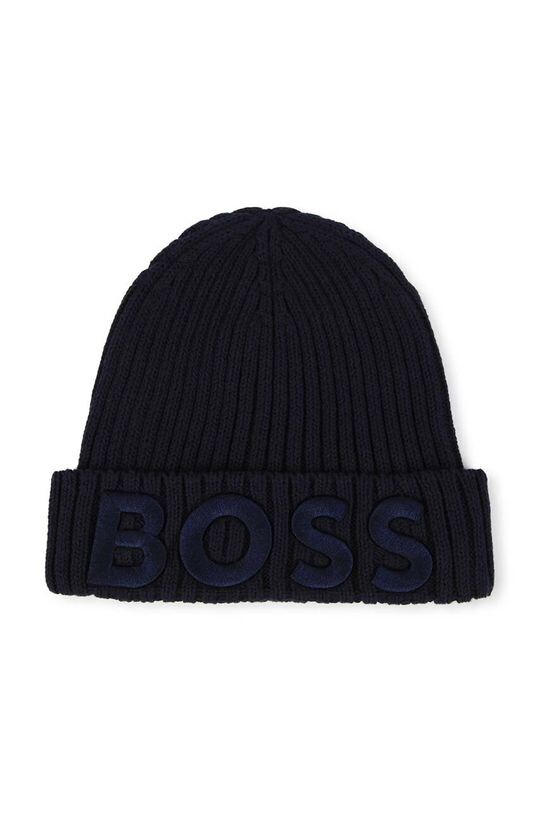 

Детская хлопковая шапка BOSS, темно-синий
