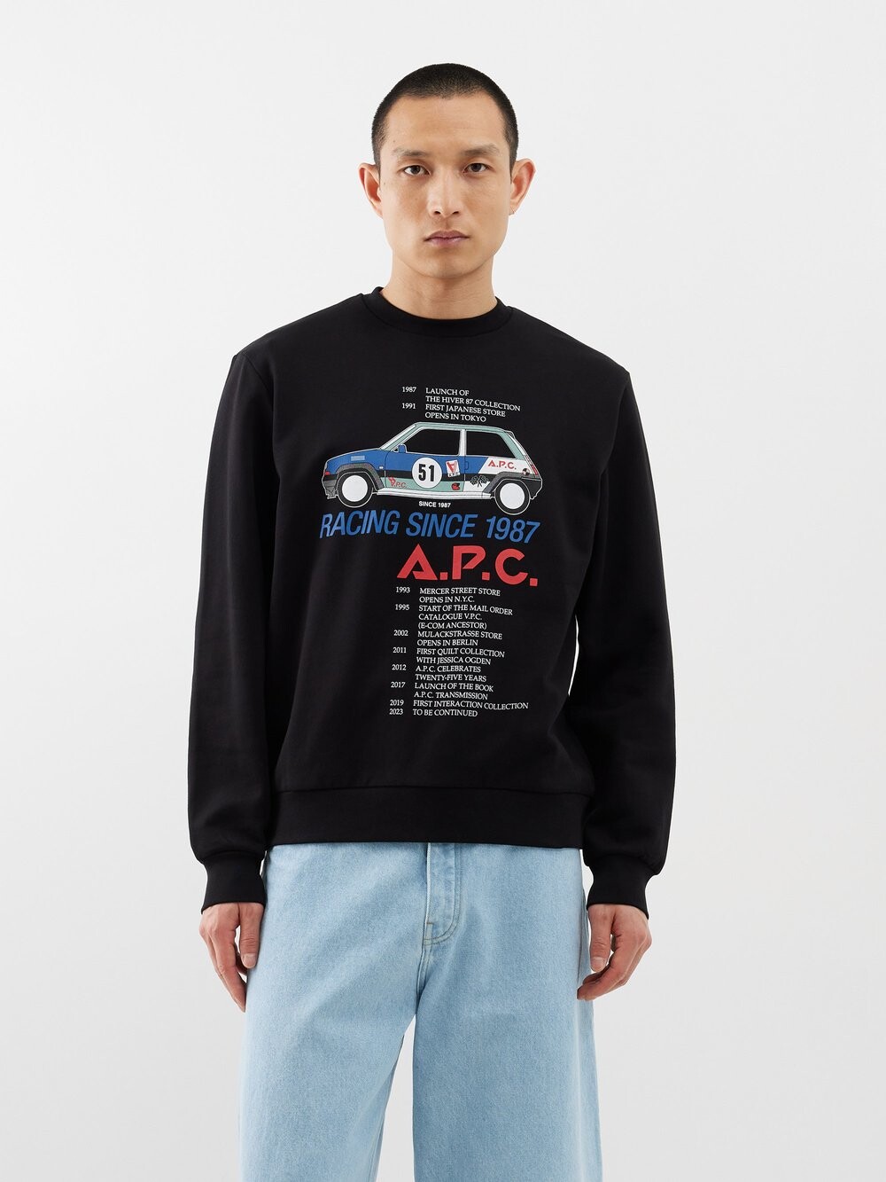 

Толстовка mack из джерси с гоночным принтом A.P.C., черный