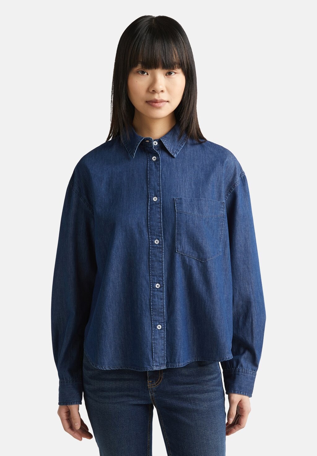 

Блузка-рубашка CROPPED United Colors of Benetton, цвет blue