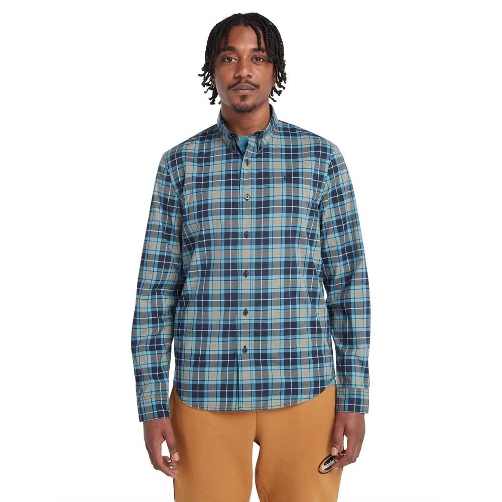 

Рубашка с длинным рукавом Timberland Stretch Poplin Tartan Slim, синий