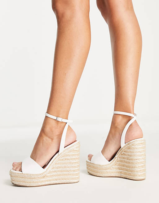 

Белые эспадрильи на танкетке ASOS DESIGN Wide Fit Tasha