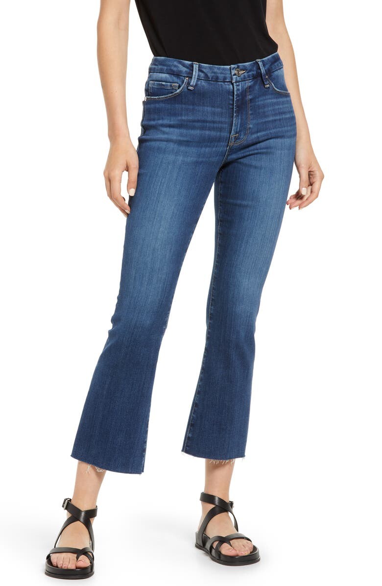 

Джинсы Le Crop Mini Bootcut с необработанным краем FRAME